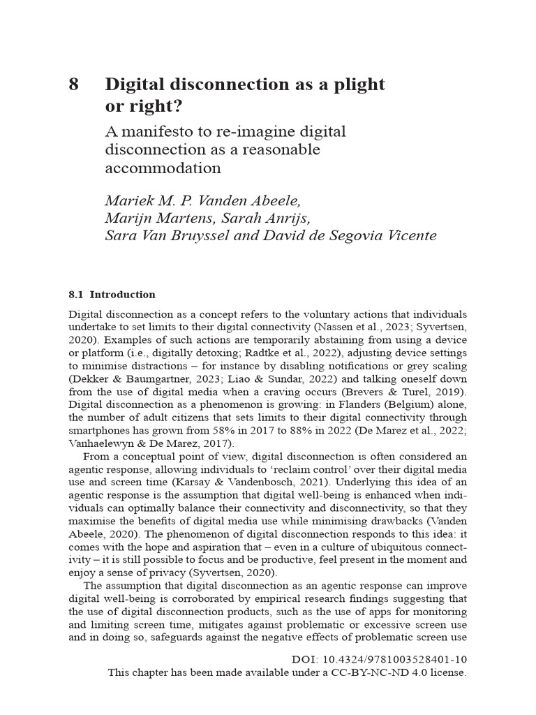 Reimagining Digital Disconnection Rights | PDF | Attention Deficit ...