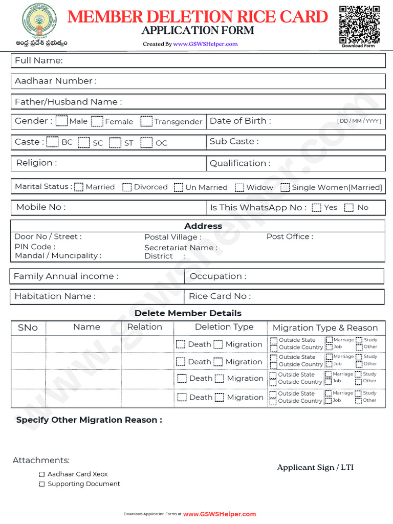 Rice Card Member Deletion Application | PDF | Equality Rights | Gender ...