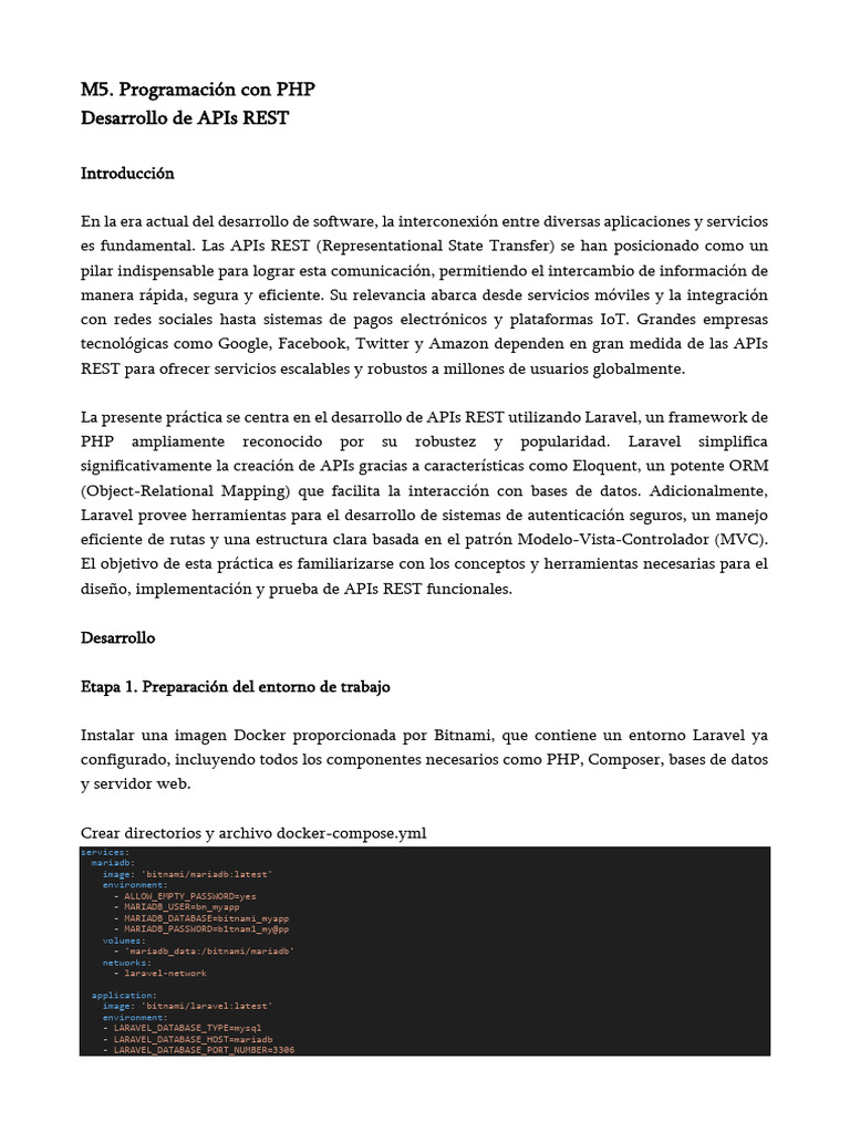 Desarrollo de APIs REST con Laravel | PDF | Programación de ...