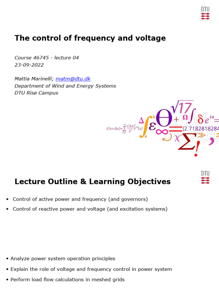 Frequency and Voltage Control in Power Systems | PDF | Electric ...
