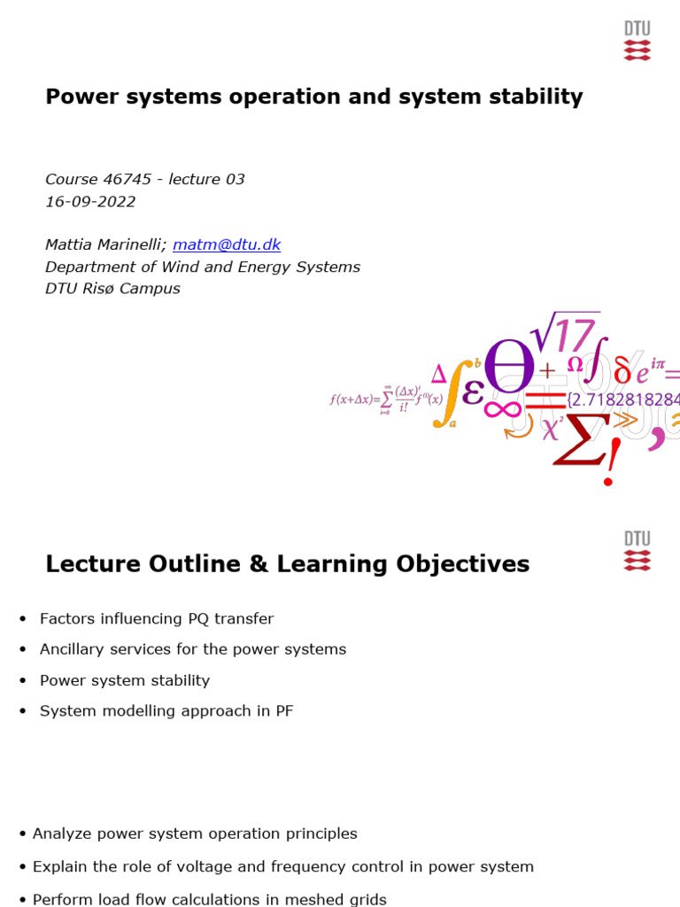Power System Operation and Stability Insights | PDF | Ac Power ...
