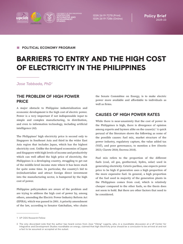 Barriers to Electricity in the Philippines | PDF | Elasticity ...