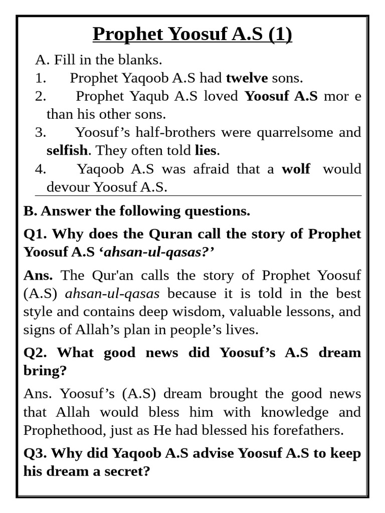 Chapter 6 | PDF | Prophets And Messengers In Islam | Islamic Belief And ...