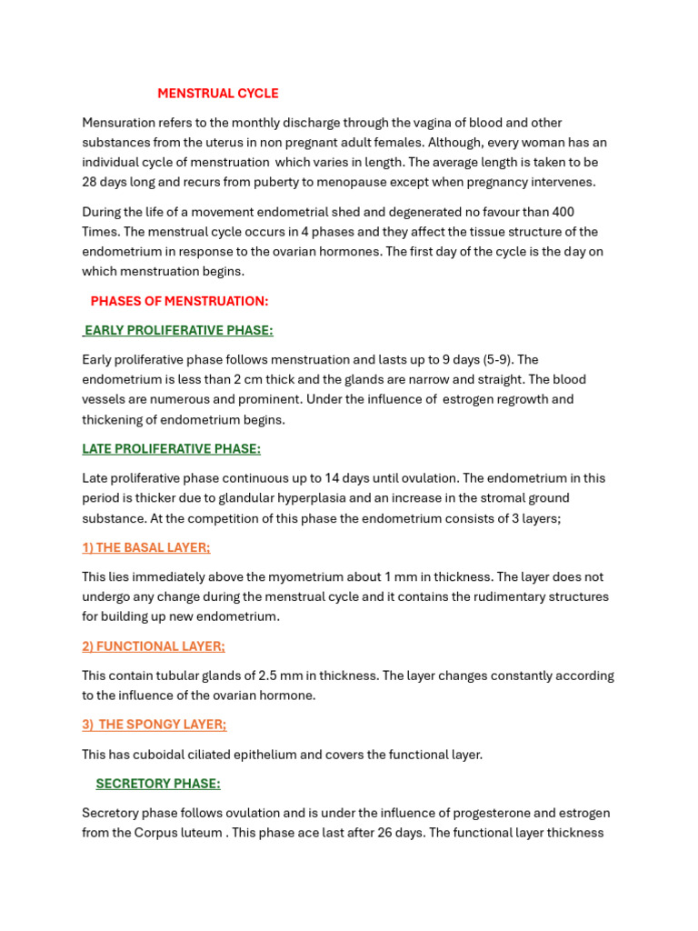 Understanding the Menstrual Cycle Phases | PDF | Menstrual Cycle | Puberty