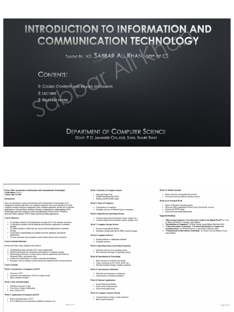 Importance of ICT in Modern Society | PDF | Operating System | Computer ...