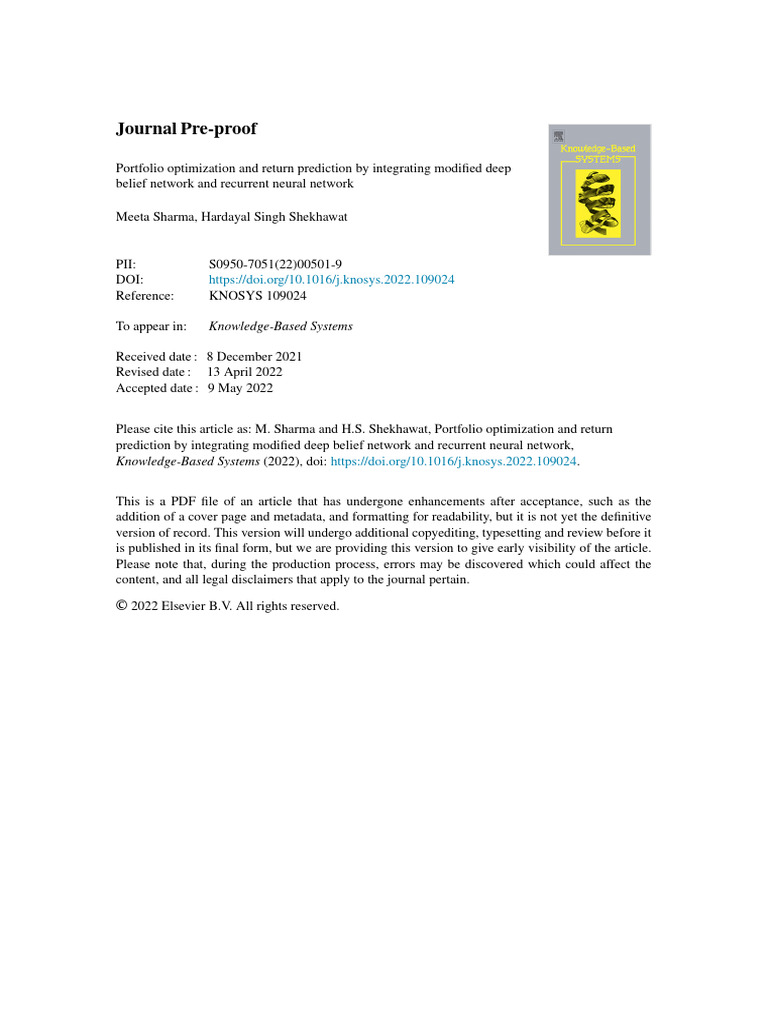 Portfolio Optimization with Deep Learning | PDF | Deep Learning ...