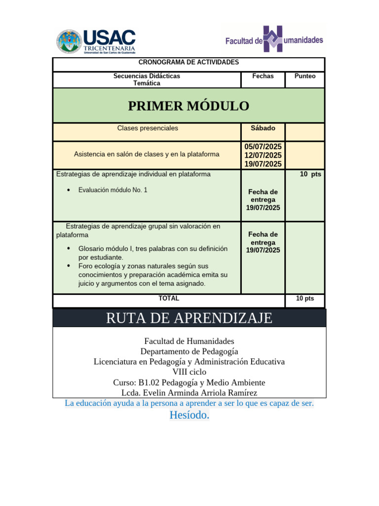 Ruta de aprendizaje Primer Módulo (B1.02 ) | PDF