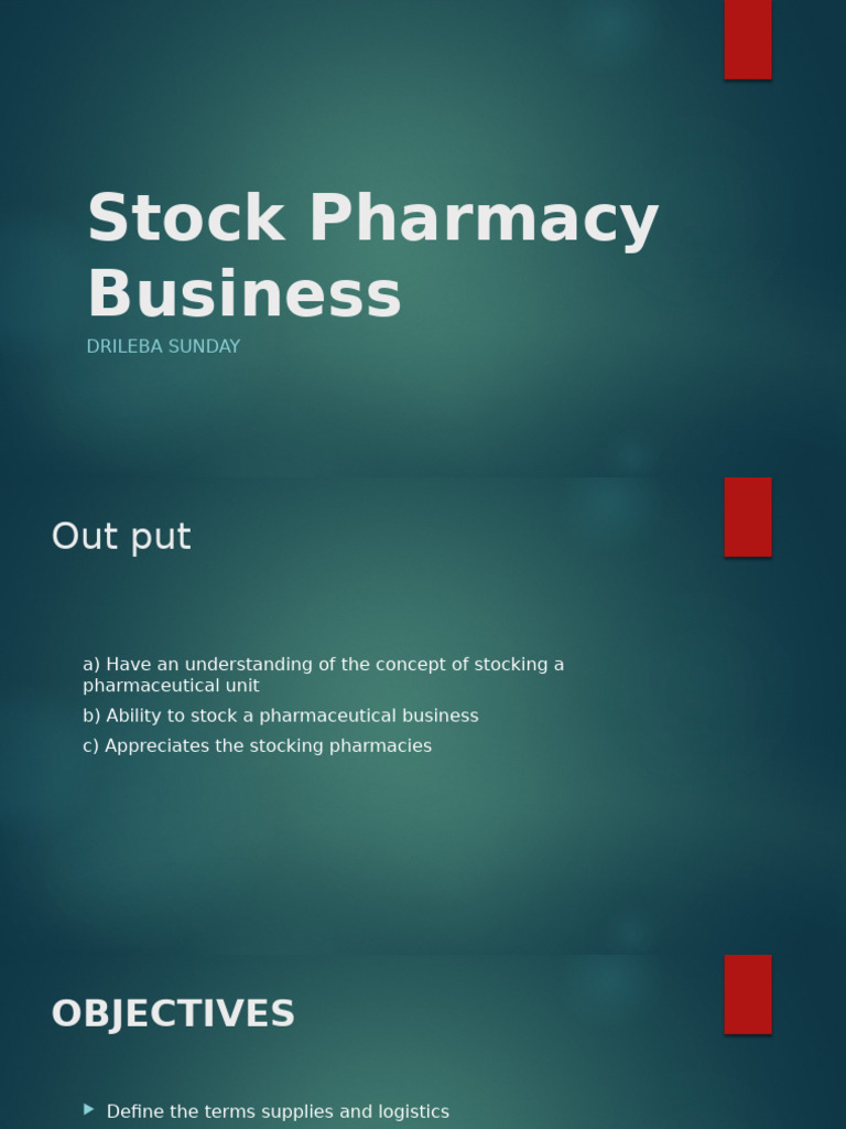 Stock Pharmacy Business | PDF | Pharmacy | Procurement