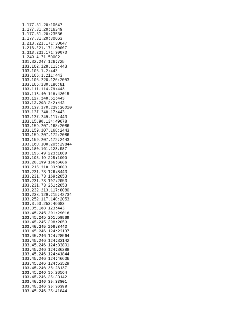 Liste des adresses IP à analyser | PDF