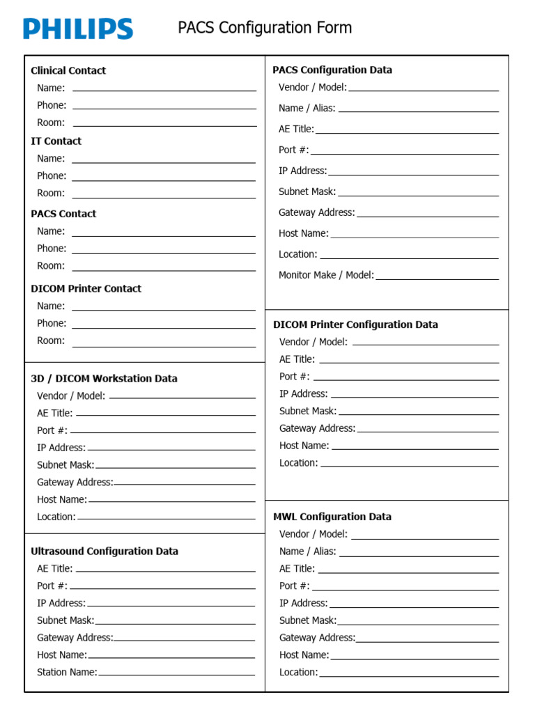 PACS Configuration Form Template | PDF