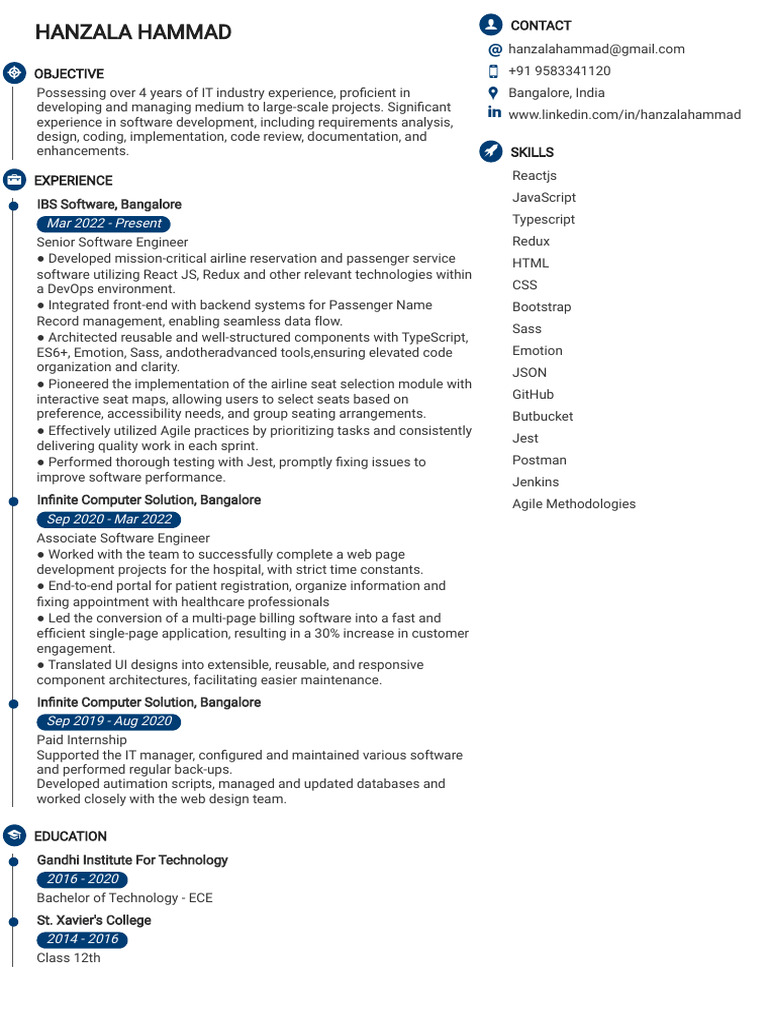 Senior Software Engineer Resume | PDF | Software | Computer Science