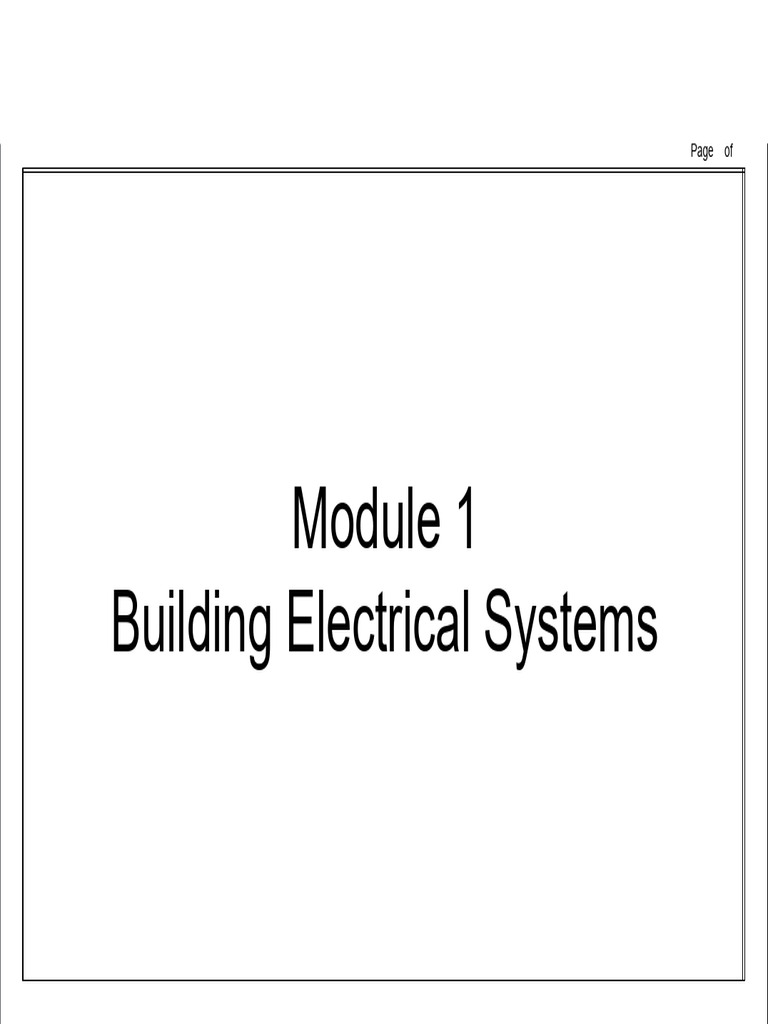 Building Electrical Systems: Page of | PDF