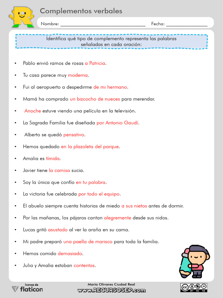 Complementos Verbales en Frases | PDF