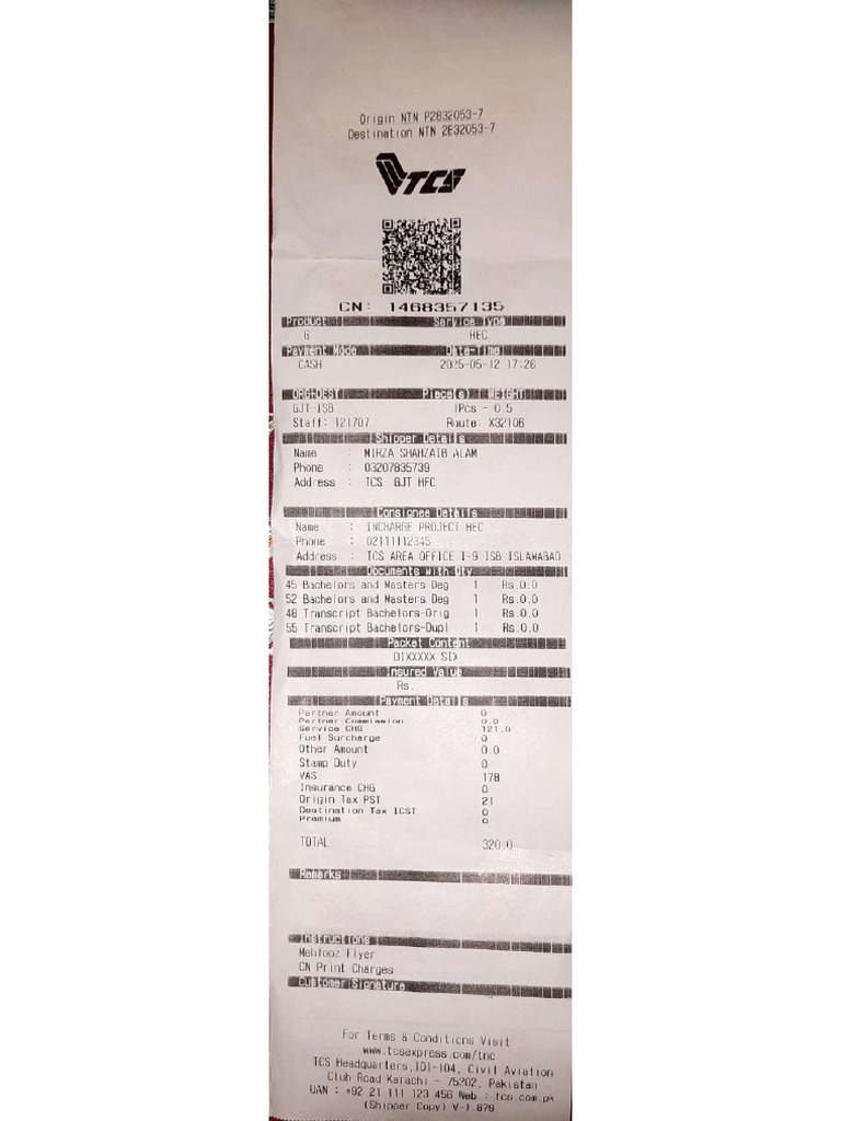 Tcs Receipt | PDF