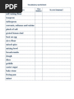 cooking words worksheet pdf