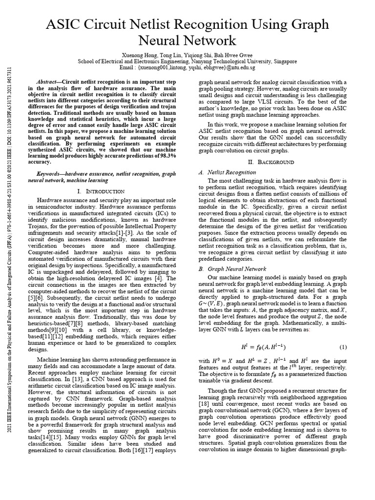ASIC Circuit Netlist Recognition Using Graph Neural Network | PDF ...