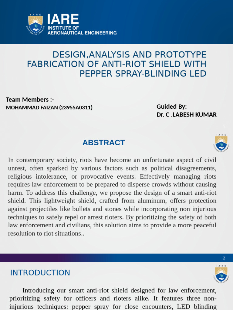 Smart Anti-Riot Shield Design | PDF