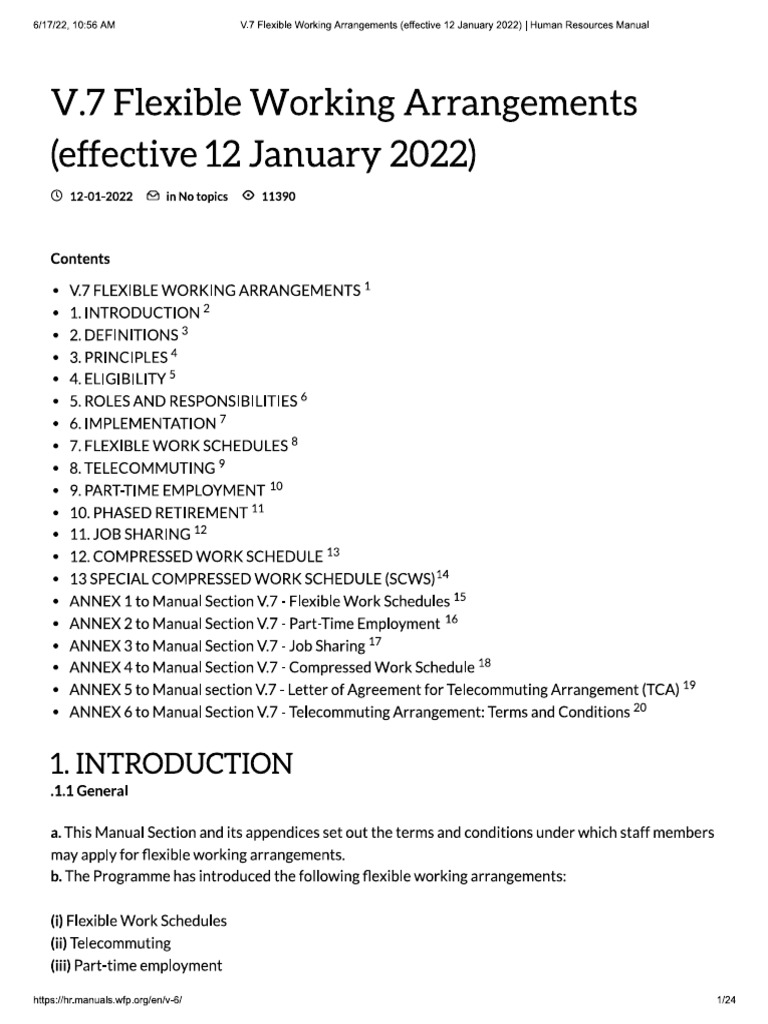 V.7 Flexible Working Arrangements | PDF