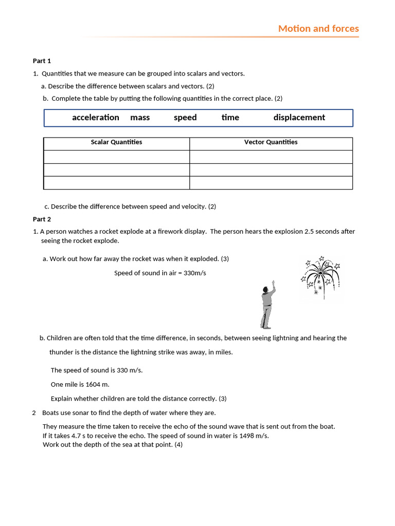Physics - Motion and Forces | PDF | Momentum | Mass