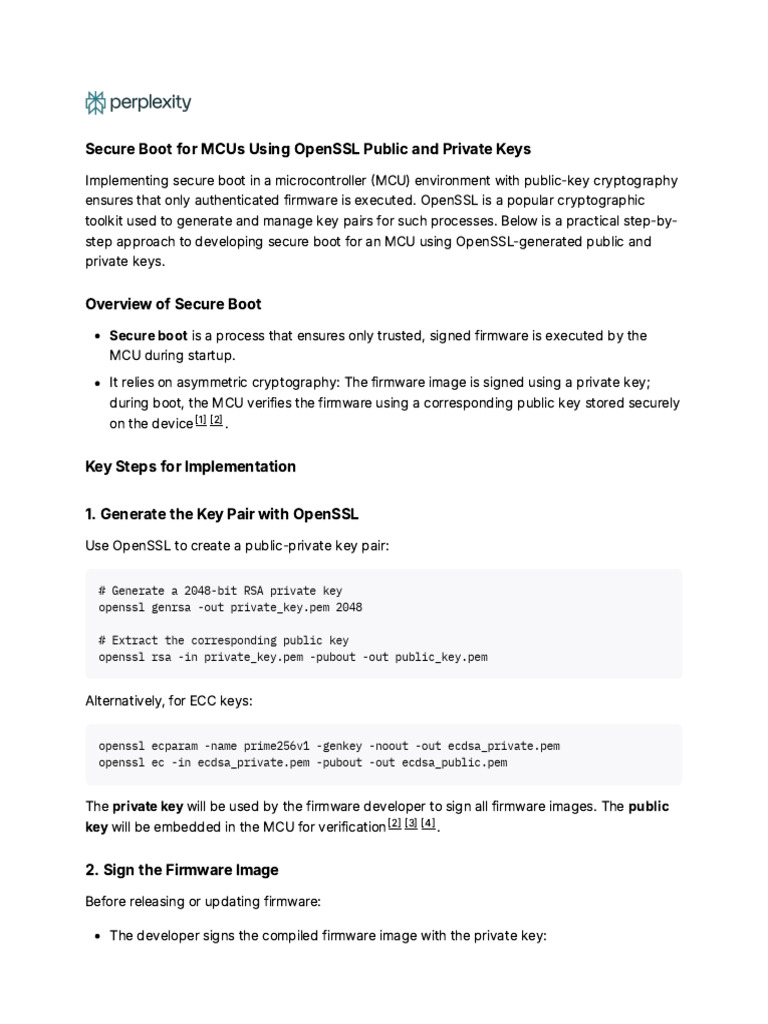 Secure Boot Implementation for MCUs | PDF | Public Key Cryptography ...