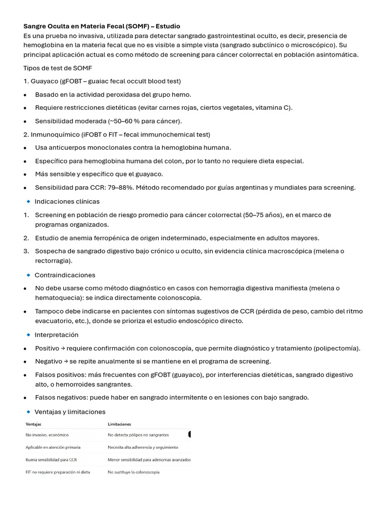 Prueba SOMF para Cáncer Colorrectal | PDF | Enfermedades y trastornos ...