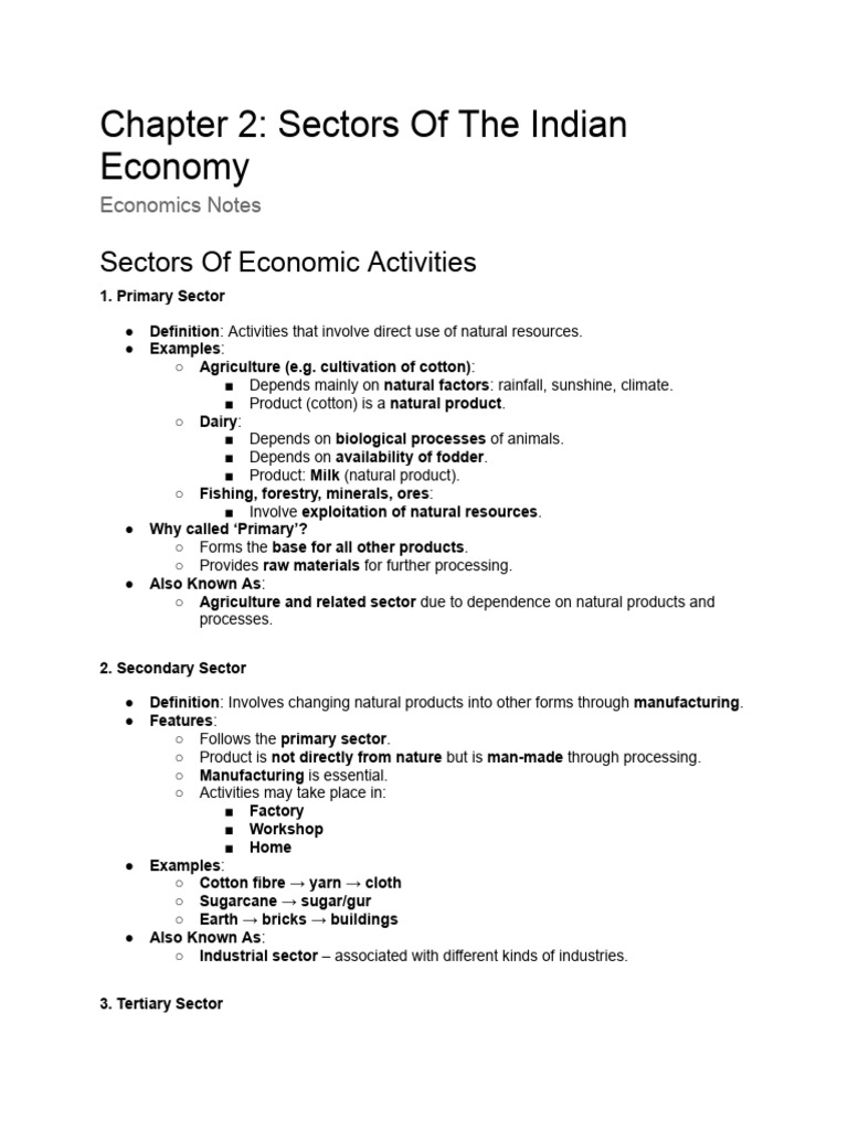 Sectors of the Indian Economy Explained | PDF | Gross Domestic Product ...