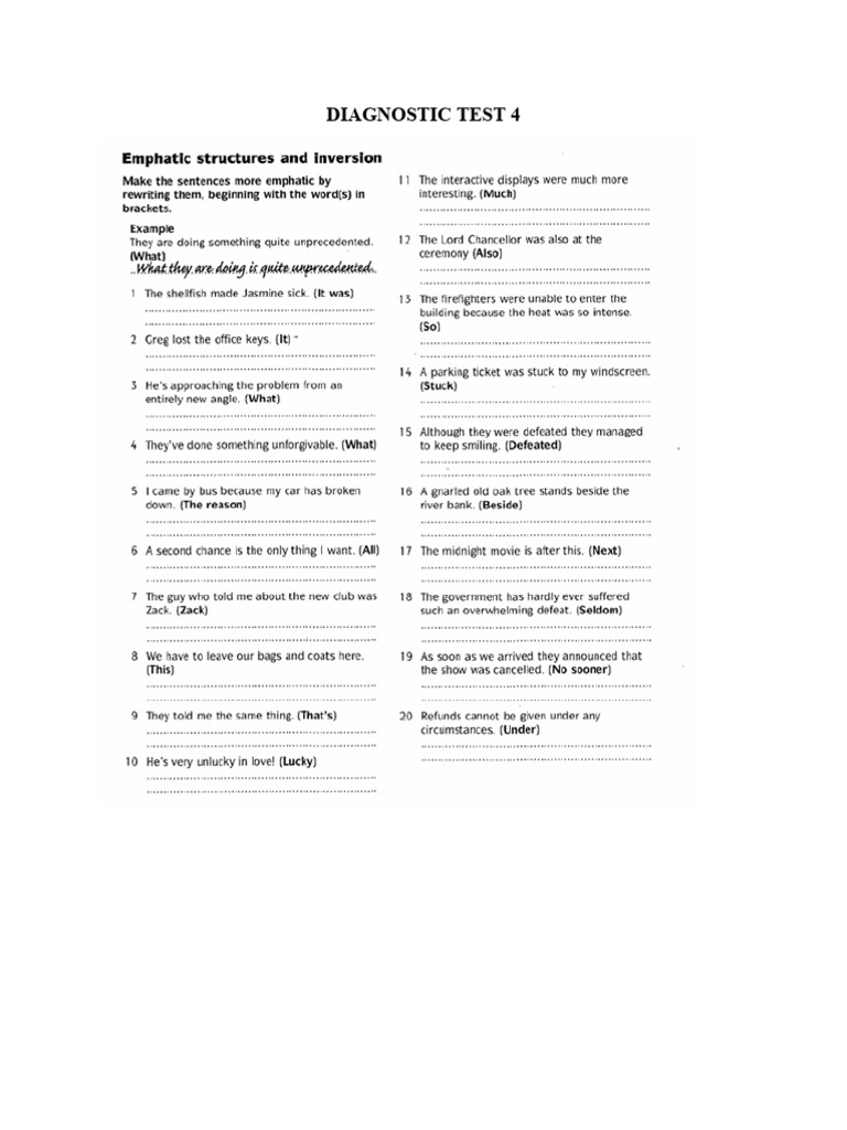 Diagnostic Test 4 | PDF
