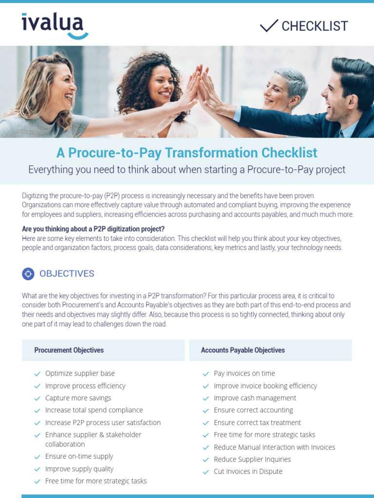 P2P Transformation Checklist Guide | PDF | Accounts Payable | Procurement