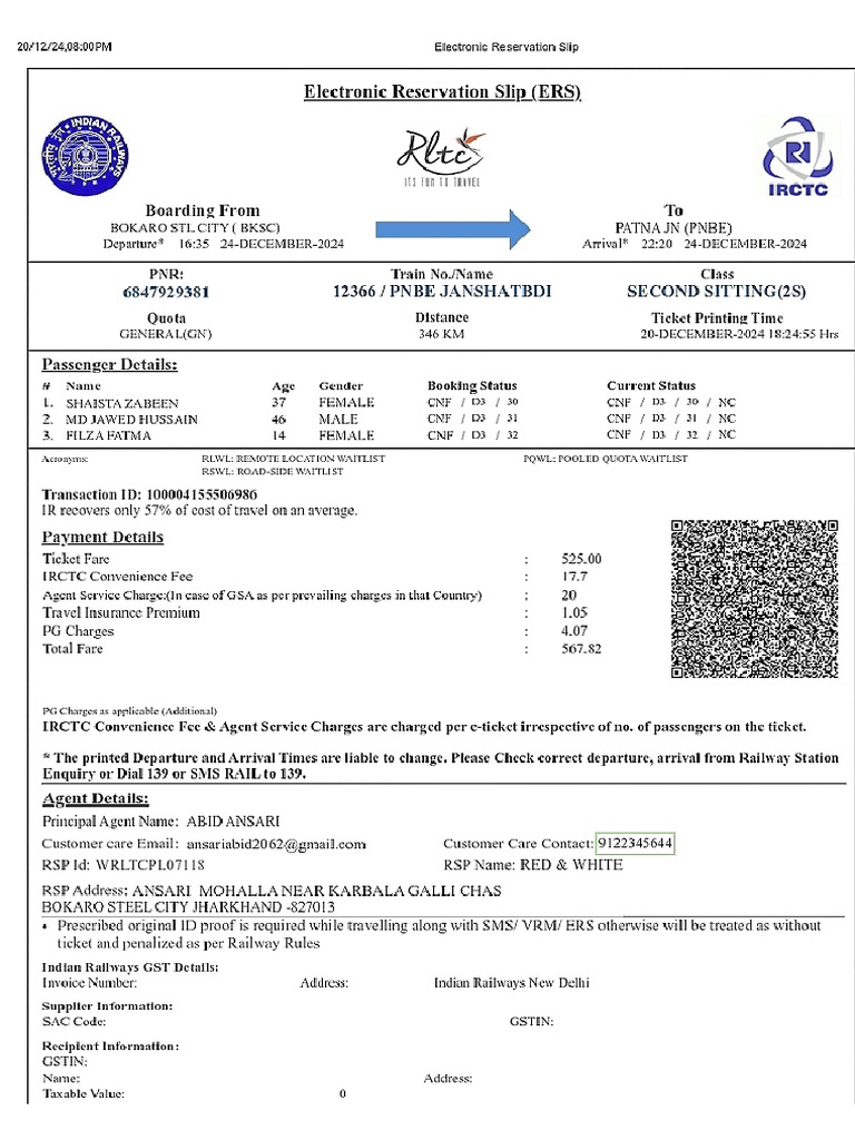 Irctc PDF | PDF