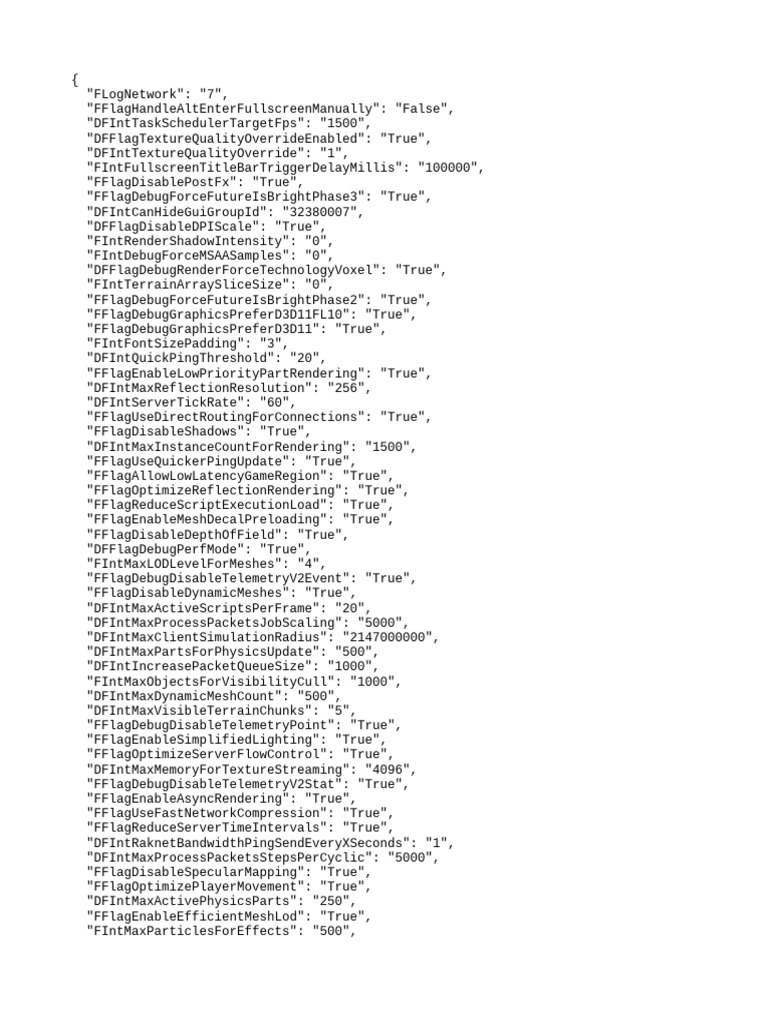 Roblox Network Optimization Flags | PDF