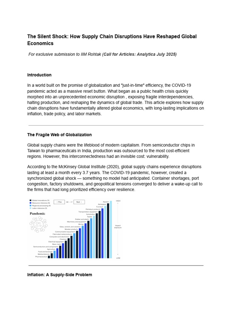 Supply Chain Disruptions Impact on Economics | PDF | Supply Chain ...