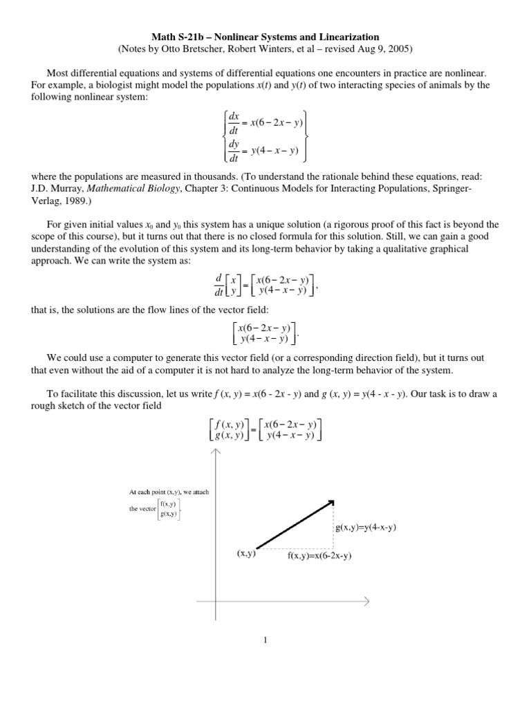 Nonlinear Systems: Equilibrium Analysis | PDF | Teaching Methods ...