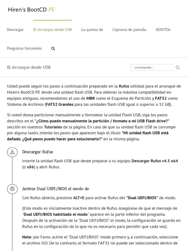 Crear USB Bootable con Hiren's Boot CD | PDF | Arranque | Memoria USB