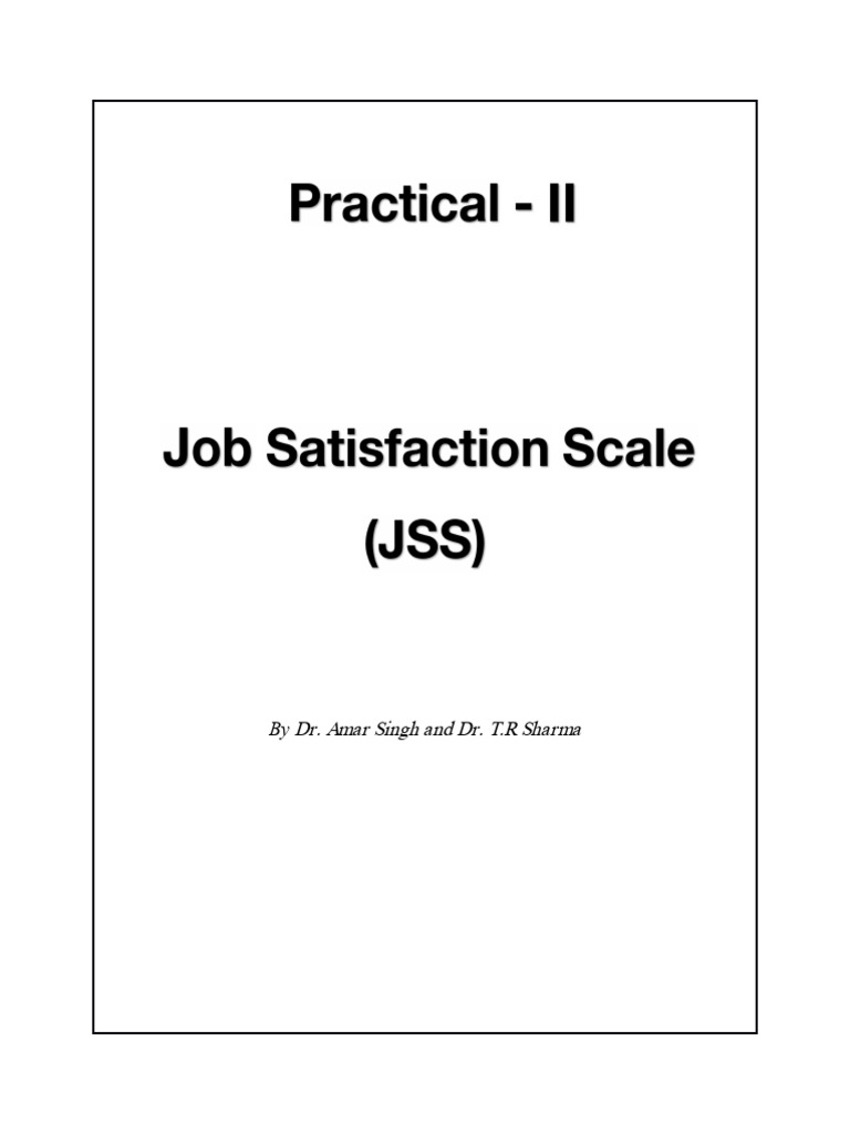 Job Satisfaction Scale Overview | PDF | Job Satisfaction | Motivation