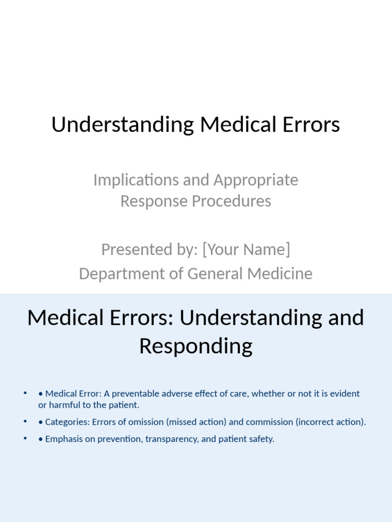 Medical Errors Seminar Final Styled | PDF | Medical Error | Patient Safety