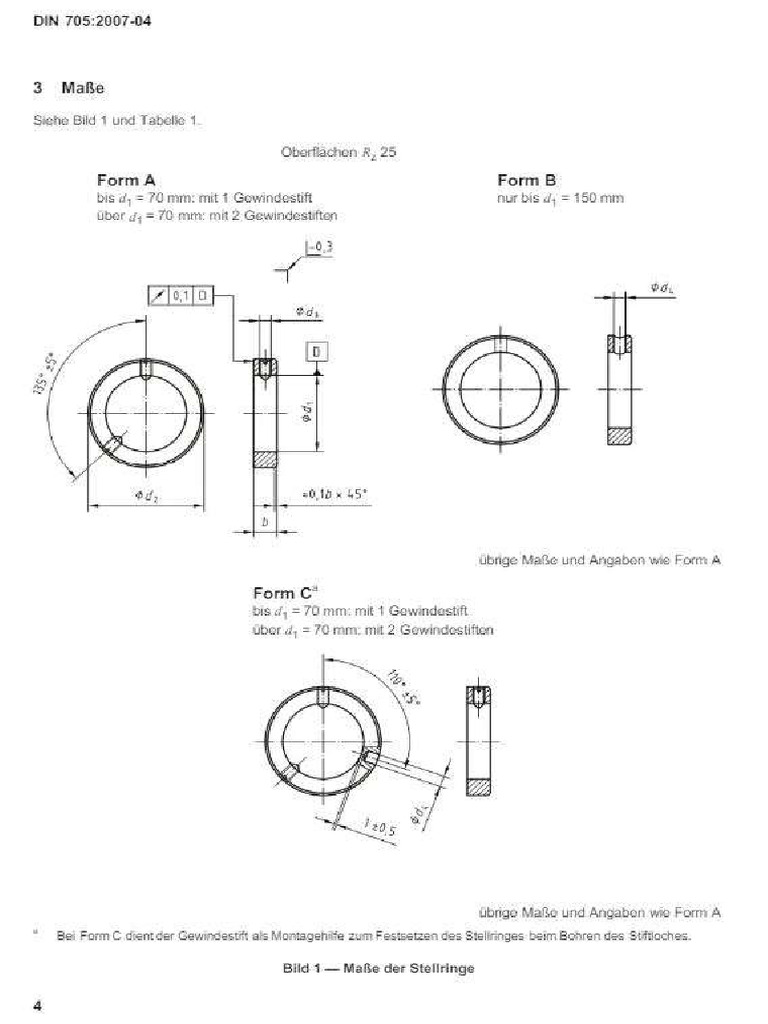 Anillo de Ajuste Din 705 | PDF