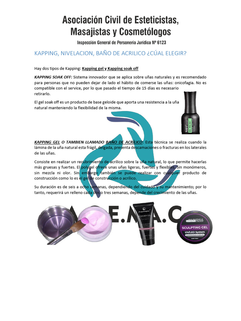 Kapping: Soak Off vs. Gel | PDF