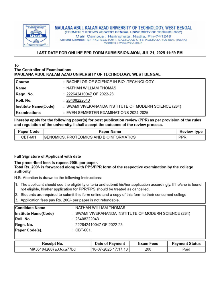 PPR Form Submission Deadline: July 21, 2025 | PDF