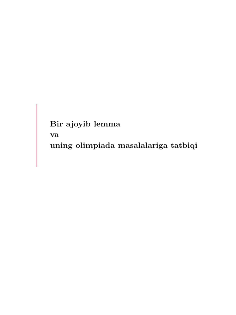 Bir Ajoyib Lemma | PDF
