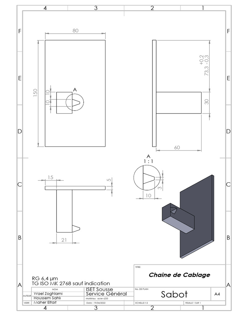 Plan de Sabot en Acier S235 | PDF