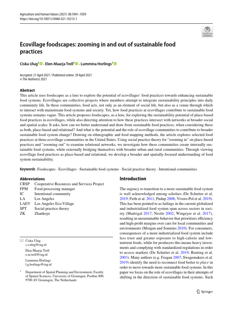 Ecovillage Foodscapes Zooming | PDF | Sustainability