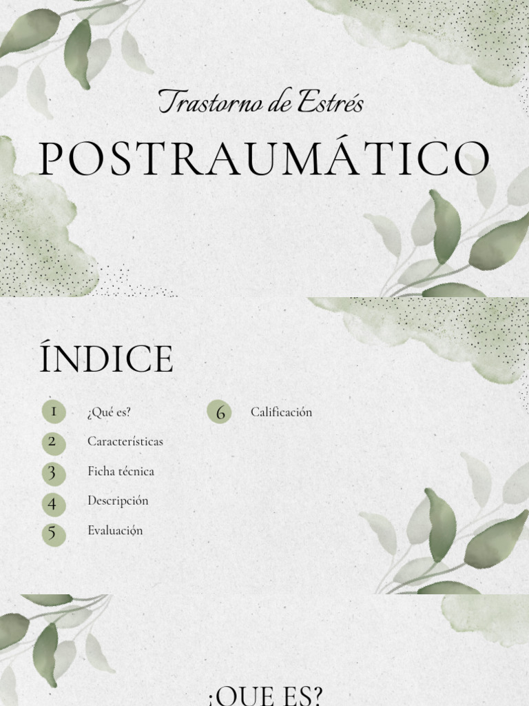 Trastorno de Estrés Postraumático | PDF | Sicología | Ciencias del ...