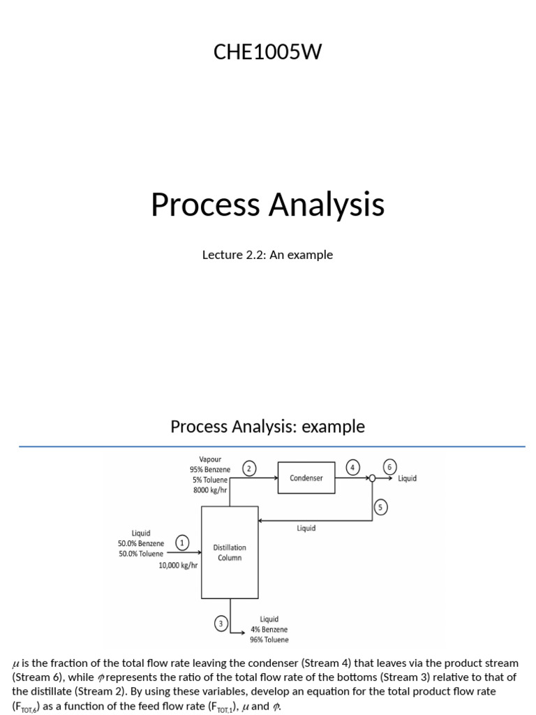 CHE1005W Process Analysis Lecture 2.2 | PDF | Distillation