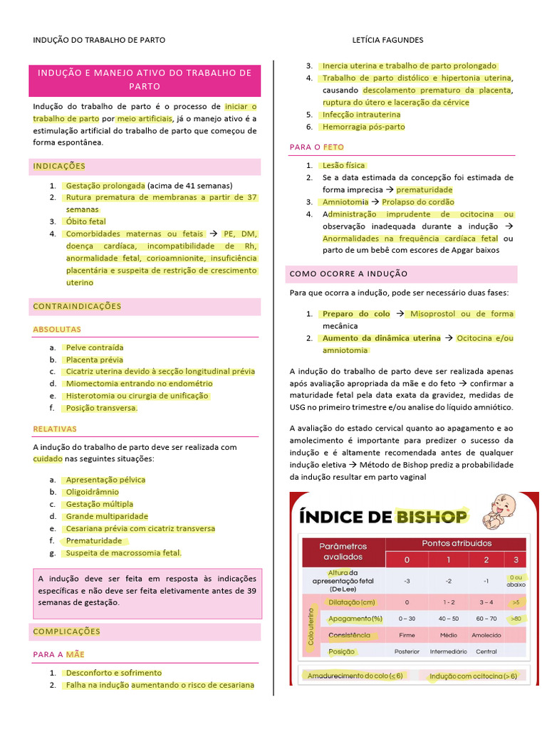 Dor nas Contrações do Parto Induzido | PDF | Parto | Gravidez