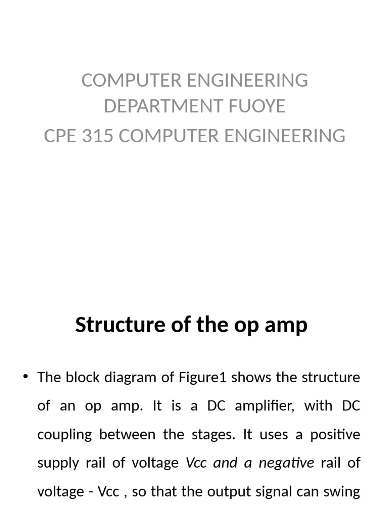 CPE315 (2nd Structure of Op-Amp) | PDF