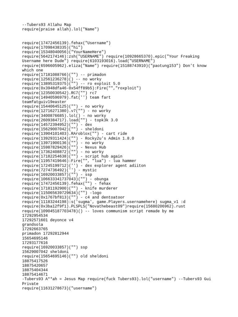 Roblox Require Script Collection | PDF