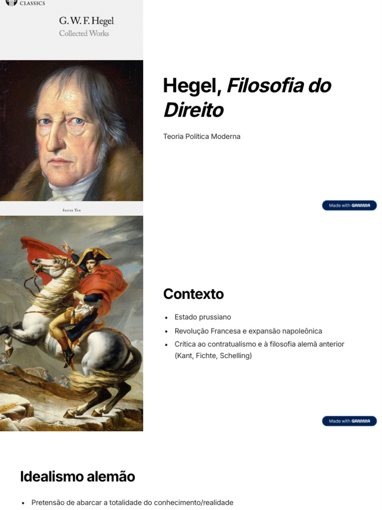 Hegel: Filosofia do Direito e Estado | PDF | Estado | Idealismo alemão