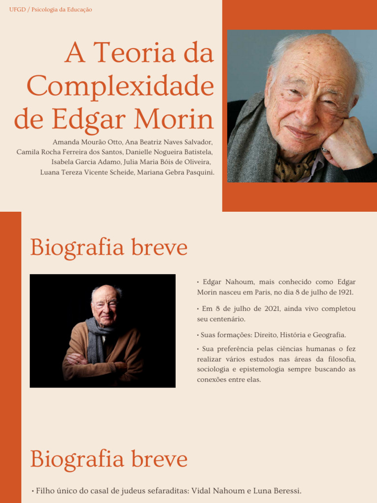 Teoria da Complexidade de Edgar Morin | PDF | Pensamento | Aprendizado