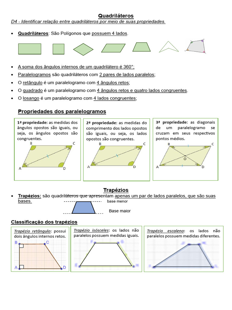 Propriedades e Tipos de Quadriláteros | PDF