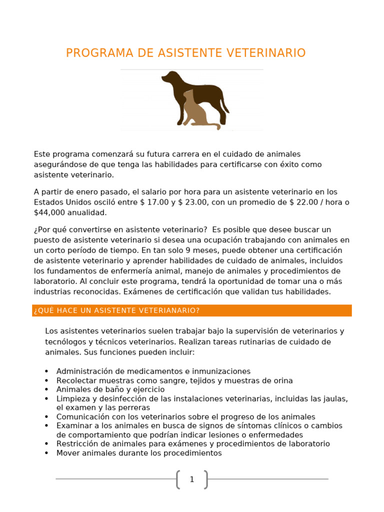 Carrera como Asistente Veterinario | PDF | Medicina Veterinaria ...
